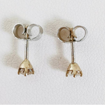 Boucles d'Oreilles puces "Iconic" Diamants 2 X 0.09 ct Or Blanc 750 - 18 carats
