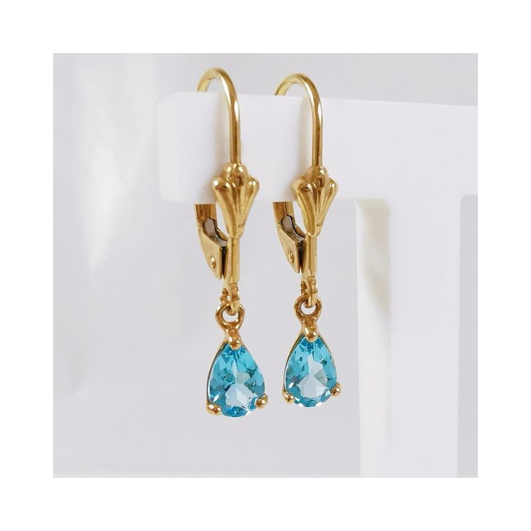 Boucles d'oreilles Dormeuses Topaze Or Jaune 750 - 18 carats