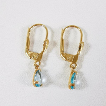 Boucles d'oreilles Dormeuses Topaze Or Jaune 750 - 18 carats