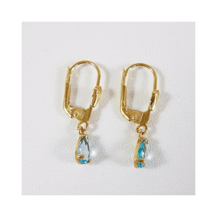 Boucles d'oreilles Dormeuses Topaze Or Jaune 750 - 18 carats