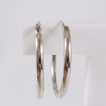 Créoles Petit Modèle Or Blanc 750 -18 carats