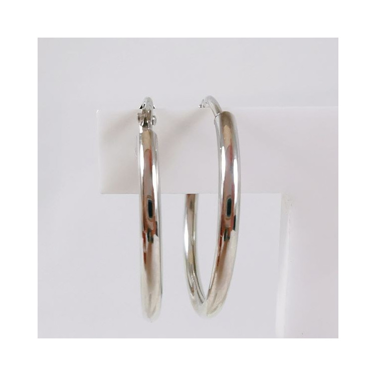 Créoles Petit Modèle Or Blanc 750 -18 carats