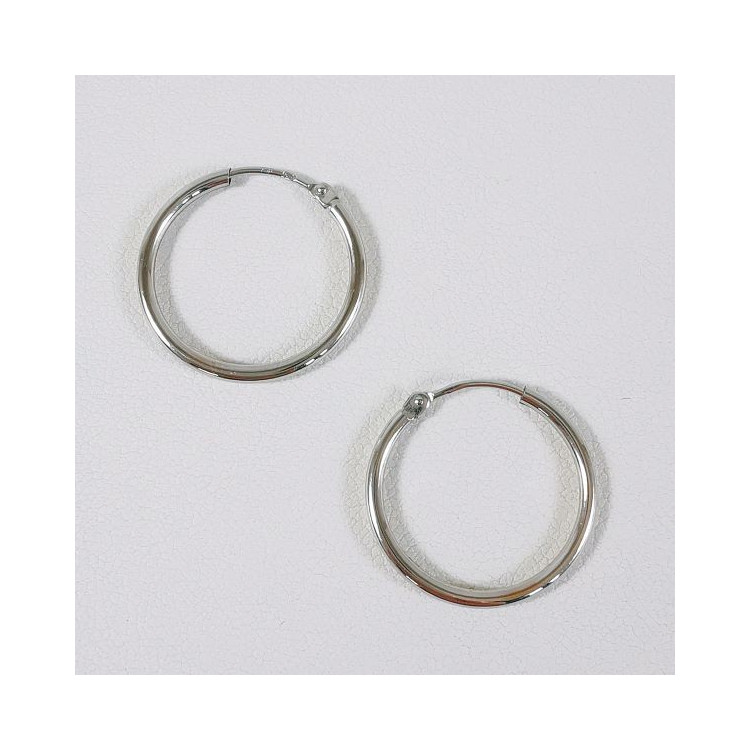Créoles Petit Modèle Or Blanc 750 -18 carats