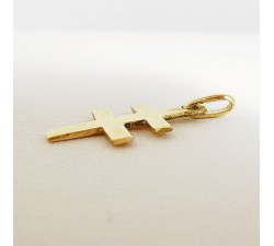 Pendentif Croix de Lorraine Or Jaune 750 - 18 carats