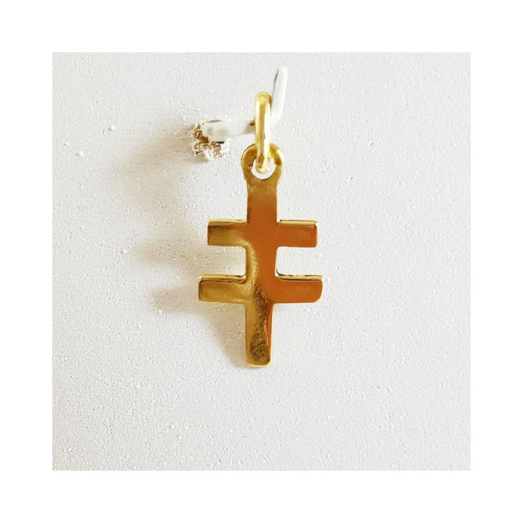 Pendentif Croix de Lorraine Or Jaune 750 - 18 carats