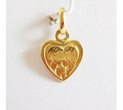 Pendentif Cœur Les Amoureux Or Jaune 750 - 18 carats