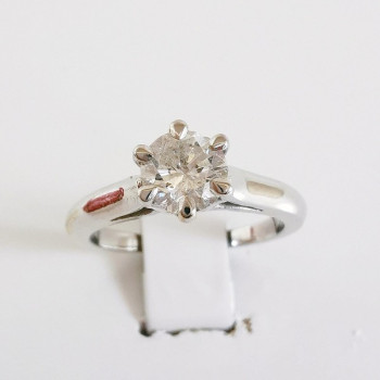 Bague Solitaire Diamant 0.64 ct Or Blanc 750 - 18 carats