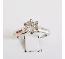 Solitaire Diamant 0.64 ct Or Blanc 750 - 18 carats