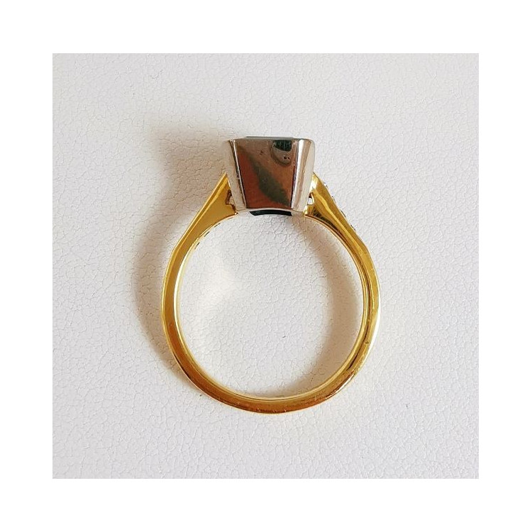 Bague Iolite et Diamants Bicolore 750 - 18 carats