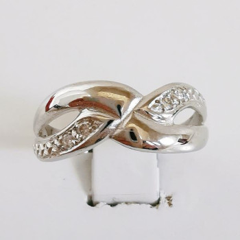 Bague Entrelacée Diamants Or Blanc 750 - 18 carats