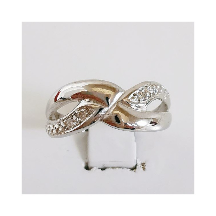Bague Entrelacée Diamants Or Blanc 750 - 18 carats