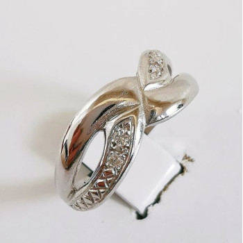Bague Entrelacée Diamants Or Blanc 750 - 18 carats