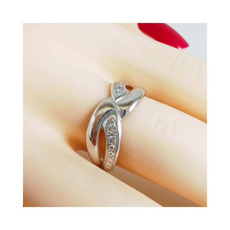 Bague Entrelacée Diamants Or Blanc 750 - 18 carats