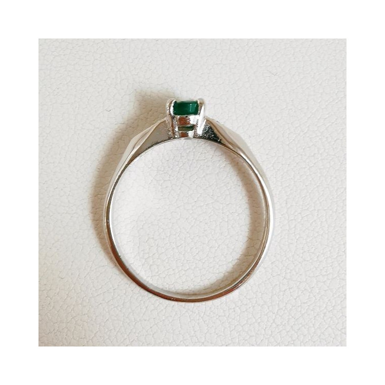 Bague Emeraude et Diamants Or Blanc 750 - 18 carats