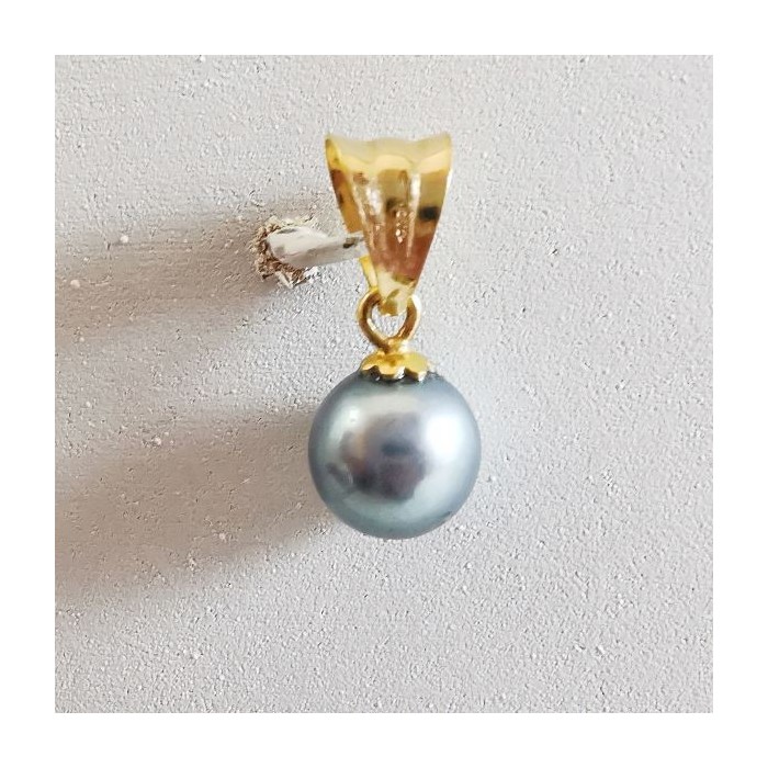Pendentif Perle Grise Or Jaune 750 - 18 carats