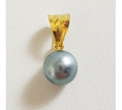 Pendentif Perle Grise Or Jaune 750 - 18 carats