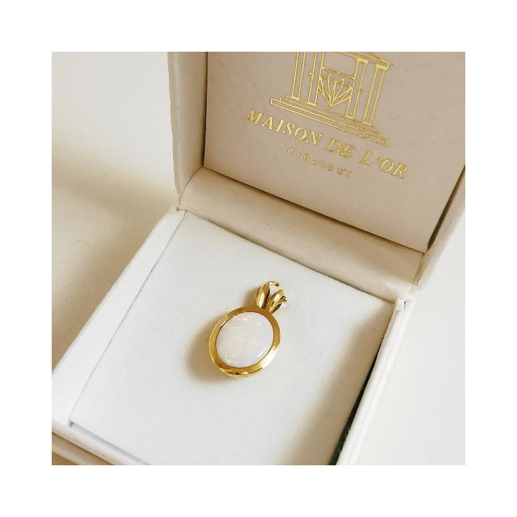 Pendentif Opale Or Jaune 750 - 18 carats Pièce Unique