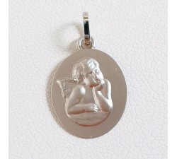 Médaille Ange Or Blanc 750 - 18 carats