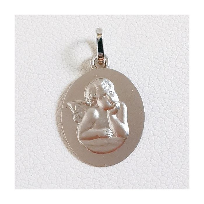 Médaille Ange Or Blanc 750 - 18 carats