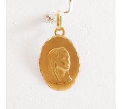 Médaille Vierge Or Jaune 750 - 18 carats