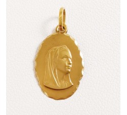 Médaille Vierge Or Jaune 750 - 18 carats