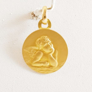 Pendentif Médaille Ange Or Jaune 750 - 18 carats