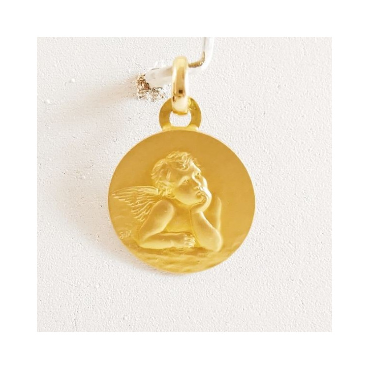 Pendentif Médaille Ange Or Jaune 750 - 18 carats