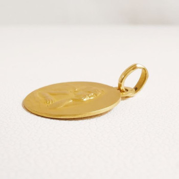 Pendentif Médaille Ange Or Jaune 750 - 18 carats