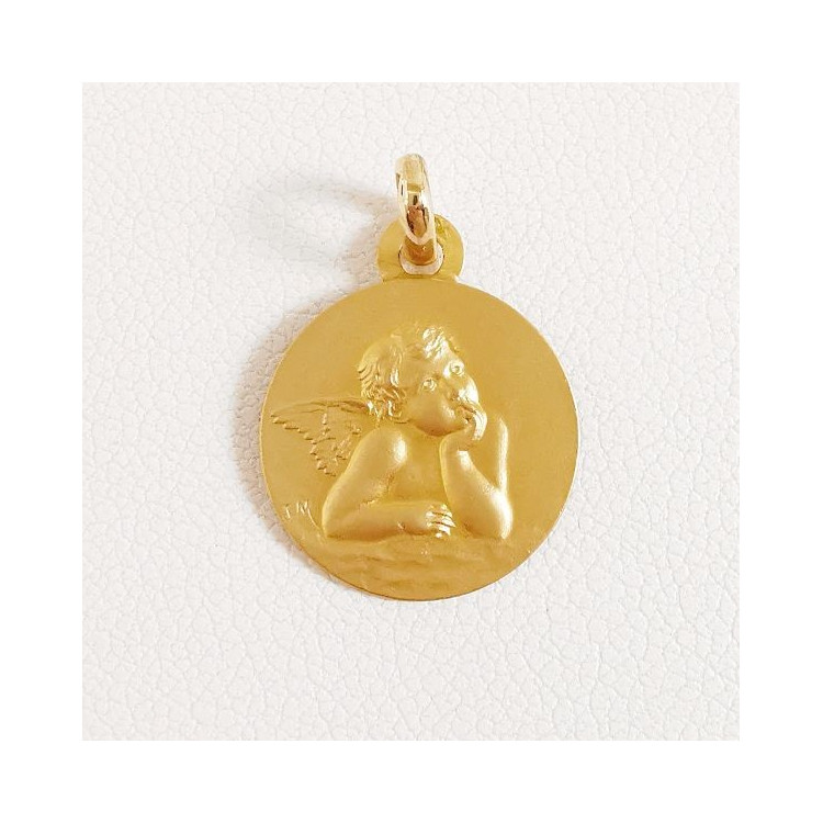 Pendentif Médaille Ange Or Jaune 750 - 18 carats