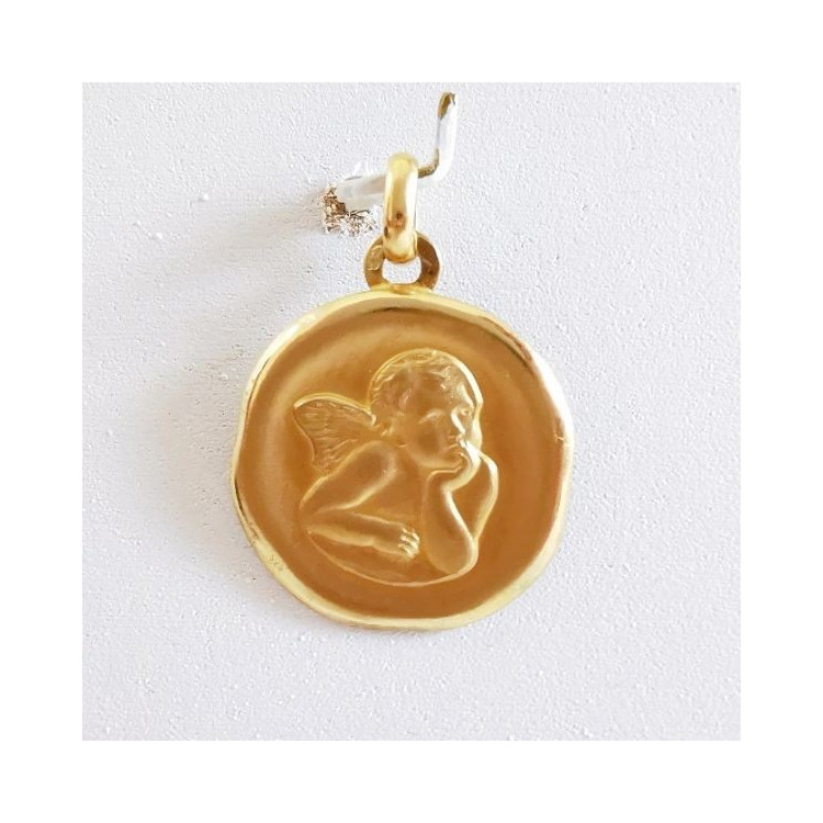 Pendentif Médaille Ange Or Jaune 750 - 18 carats