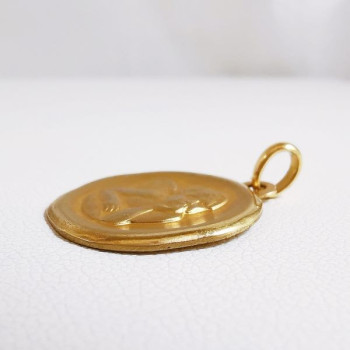 Pendentif Médaille Ange Or Jaune 750 - 18 carats