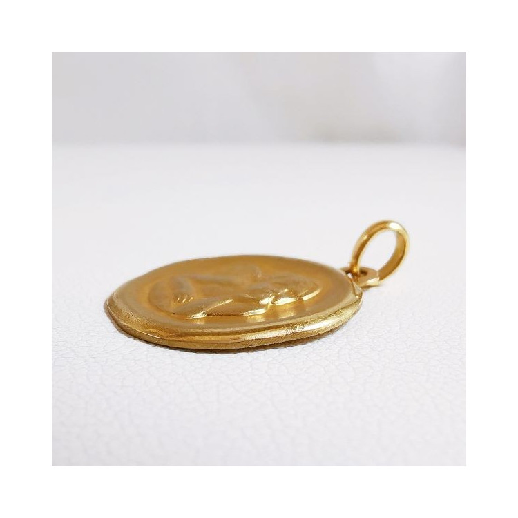 Pendentif Médaille Ange Or Jaune 750 - 18 carats