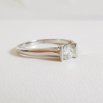 Bague Solitaire "Amour Absolu" Diamant 0.29 ct Or Blanc 750 - 18 carats