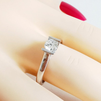Bague Solitaire "Amour Absolu" Diamant 0.29 ct Or Blanc 750 - 18 carats