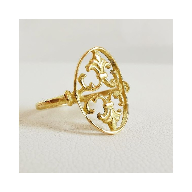 Bague Filigrane Fleur de Lys Or Jaune 750 - 18 carats
