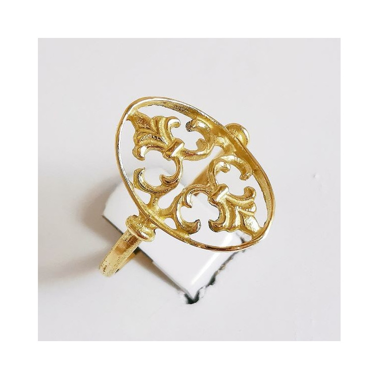 Bague Filigrane Fleur de Lys Or Jaune 750 - 18 carats