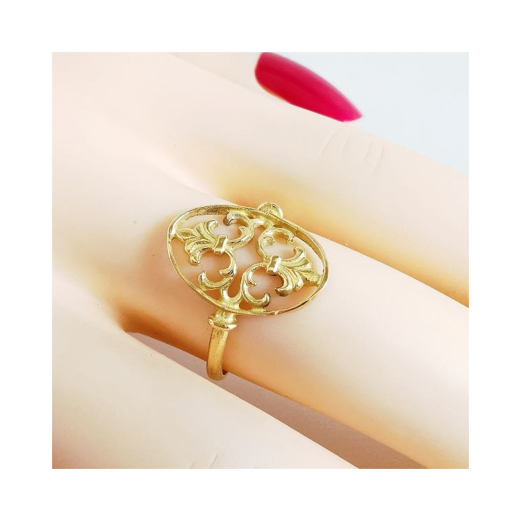 Bague Filigrane Fleur de Lys Or Jaune 750 - 18 carats