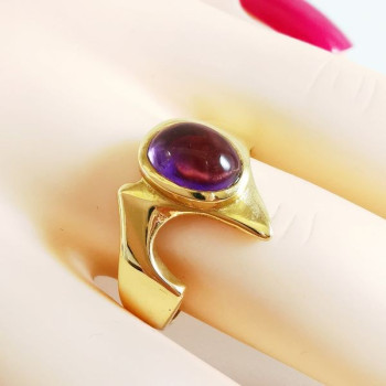 Bague Améthyste Or Jaune 750 - 18 carats