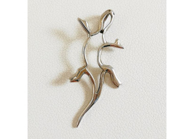 Pendentif Salamandre En Argent 925/1000 – Chaîne Incluse 40 Ou 50 Cm – Bijou Animalier Unisexe
