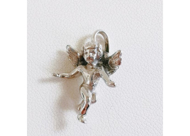 Pendentif Religieux Vintage En Argent Sterling - Motif Ange Et étoile, Style Stanhope, Occasion Avec Usure