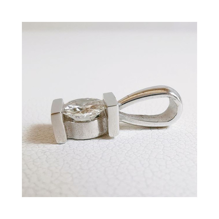 Pendentif Diamant 0.49 ct Or Blanc 750 - 18 carats