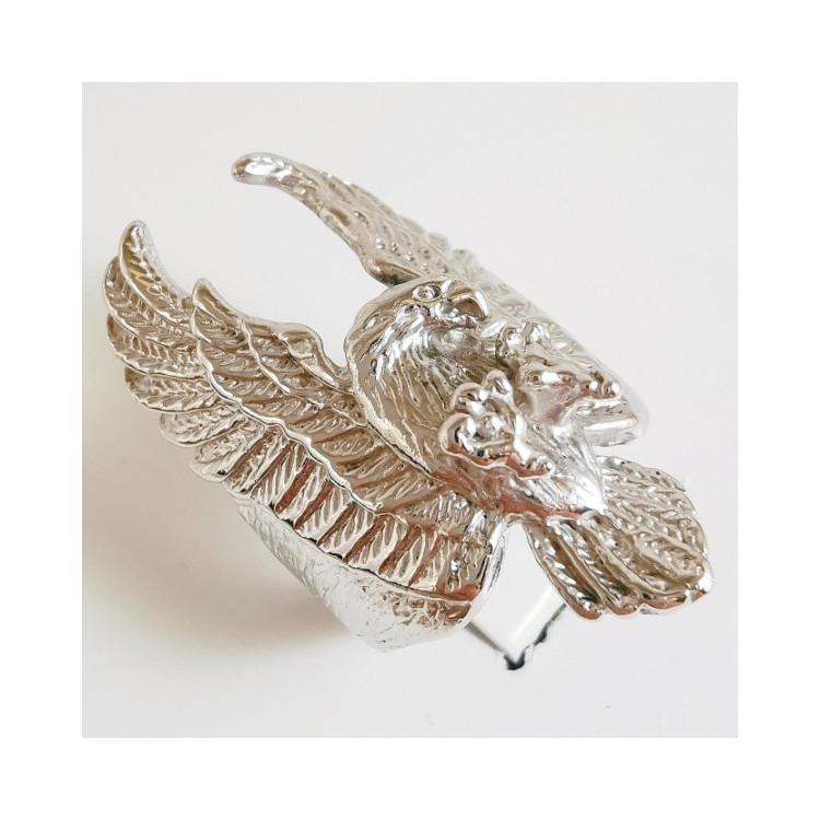 Bague Vintage Déguisée Aigle Argent – Style Orteil Réglable (Silver Plated)