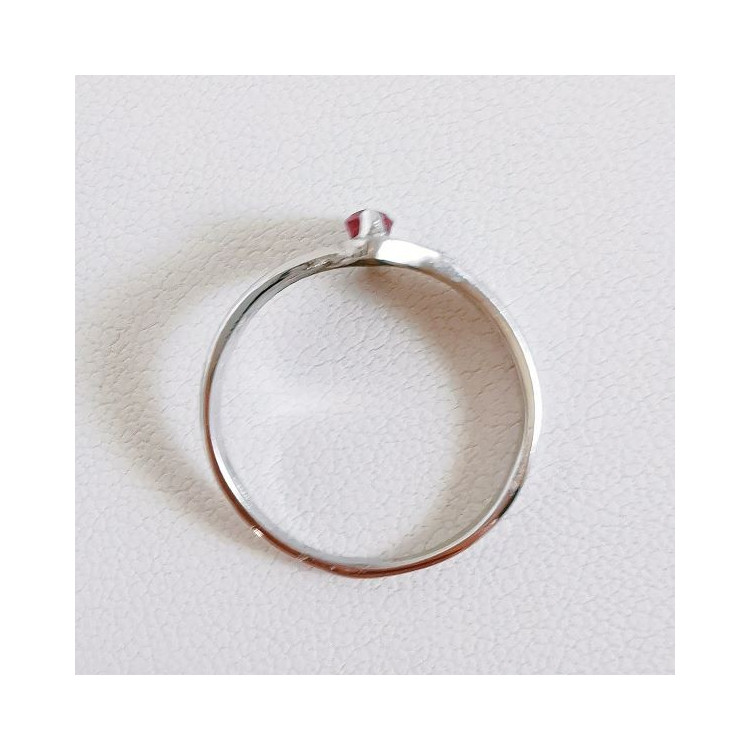 Bague Rubis Diamant Or Blanc 750 - 18 carats