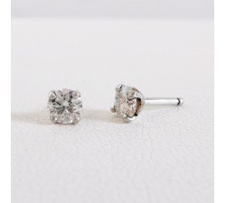 Boucles d'Oreilles "Iconic" Puces Diamants 2 x 0.21ct Or Blanc 750 - 18 carats