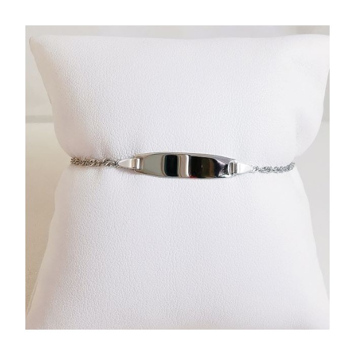 Gourmette Bébé / Enfant Maille Singapour Or Blanc