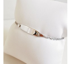 Gourmette Bébé / Enfant Maille Singapour Or Blanc