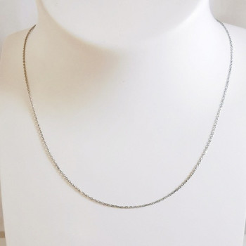 Chaîne 40 cm Or Blanc 750 - 18 carats Maille Forçat 1.10 grammes