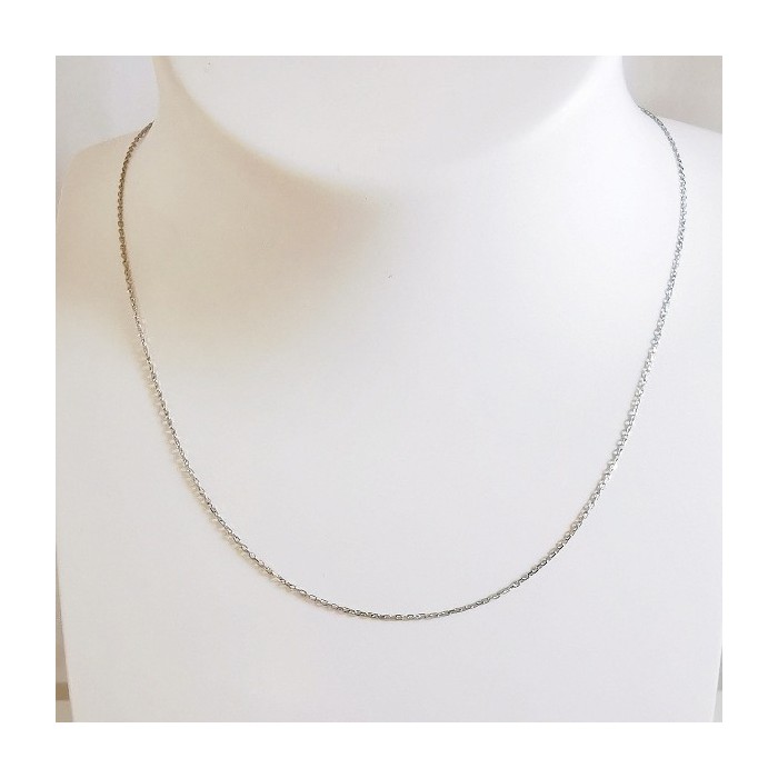 Chaîne 40 cm Or Blanc 750 - 18 carats Maille Forçat 1.25 grammes