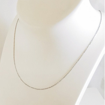 Chaîne 40 cm Or Blanc 750 - 18 carats Maille Forçat 1.10 grammes
