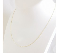 CHAÎNE 40 CM Maille Forçat OR JAUNE 750 - 18 carats